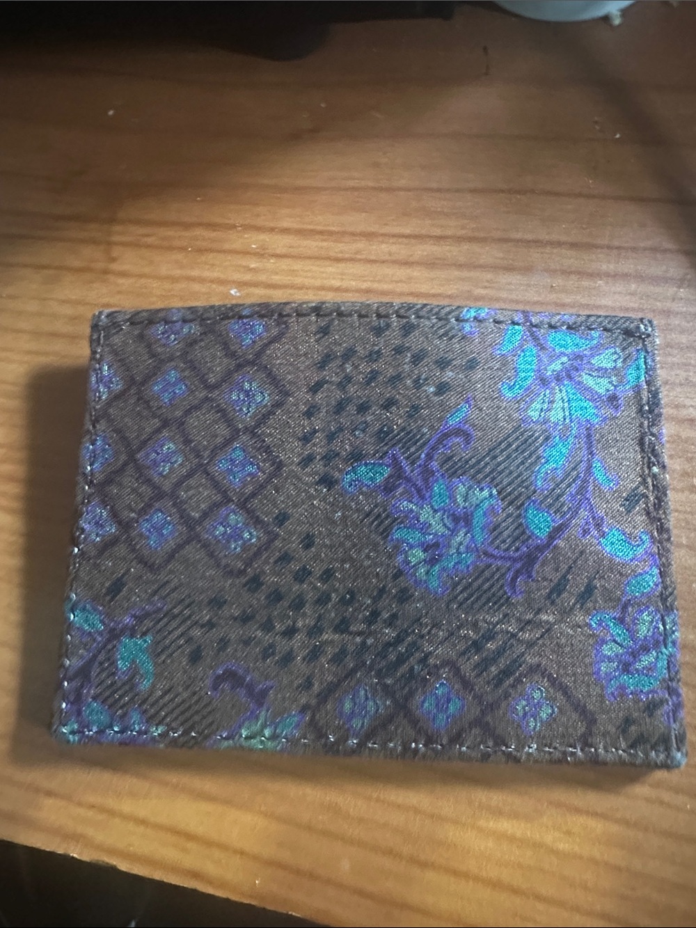 Bella Mews Gold and Teal Floral Cardholder - Picture 3 of 5